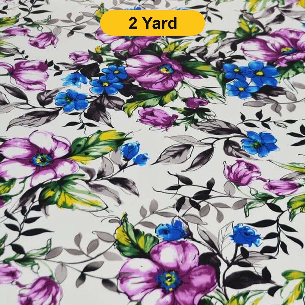 Watercolor Floral Satin Print 58/60" Wide Dull Satin Floral Design 100% Polyester